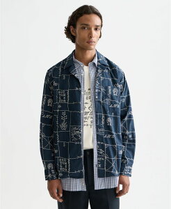 �X�R�b�`�A���h�\�[�_ �����Y �g�b�v�X �V���c �h�J SCOTCH & SODA Men's All-Over Embroidered Shirt Blue �u���[