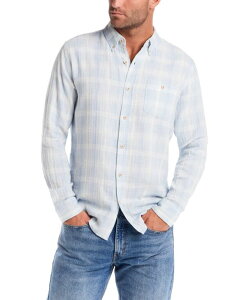 �E�F�U�[�v���[�t �����Y �g�b�v�X �V���c ���� Weatherproof Vintage Men's Long-Sleeve Washed Herringbone Plaid Shirt Spring Sky �`�F�b�N
