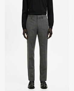 �}���S �����Y �{�g���X �J�W���A���p���c MANGO Men'stretch Fabric Super Slim-Fit Suit Pants Medium Heather Gray �O���[