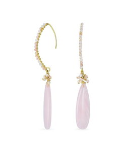 �u�����O ���f�B�[�X �A�N�Z�T���[ �s�A�X�E�C�������O Bling Jewelry Boho Wire Wrap Cluster Bead Accent Elongated Fishook Long Teardrop Chandelier Danglearrings Gold Plated Rose quartz �S�[���h