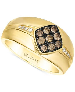 �� ���@�� �����Y �A�N�Z�T���[ �����O Le Vian Men's Chocolate Diamond & Nude Diamond Clustering (1/2 ct.w.) in 14k Honey Gold Ring �S�[���h