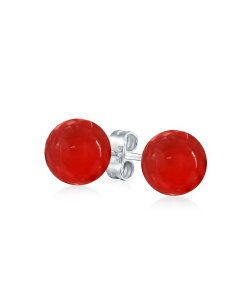 �u�����O ���f�B�[�X �A�N�Z�T���[ �s�A�X�E�C�������O Bling Jewelry Simple Dyed Natural Red Coral Ball Round Stud Earringsterling Silver 10MM Red carnelian ���b�h