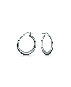 �u�����O ���f�B�[�X �A�N�Z�T���[ �s�A�X�E�C�������O Bling Jewelry Simple Plain Circle Crescentapered Tube Hollow Puff Tube Round Hoop Earringsterling Silver �V���o�[