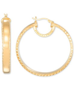 �V���� �A�C �X�~�X ���f�B�[�X �A�N�Z�T���[ �s�A�X�E�C�������O Simone I. Smith Polished Textured Hoop Earrings in 18k Yellow Gold Over Sterling Silver (45mm) Gold Over Silver �S�[���h
