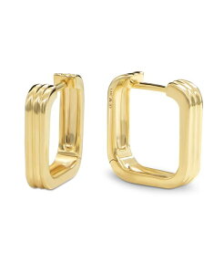�f���@�^ ���f�B�[�X �A�N�Z�T���[ �s�A�X�E�C�������O ���u DEVATA Ribbed Square 14mm Hoop Earrings in 14K Gold approx. 3.5 grams Gold �S�[���h