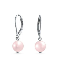 �u�����O ���f�B�[�X �A�N�Z�T���[ �s�A�X�E�C�������O Bling Jewelry Classic Black White Pink Grey Round Freshwater Cultured Pearl Drop Dangle Bead Ball Earrings .925 Sterling Silver Lever back Pink �s���N