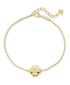 �f���@�^ ���f�B�[�X �A�N�Z�T���[ �u���X���b�g�E�o���O���E�A���N���b�g DEVATA Clover Heart Chain Bracelet in 14K Gold 6.5 in adj to 7.5 in approx. 2.8 grams. gold �S�[���h