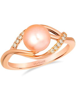 �� ���@�� ���f�B�[�X �A�N�Z�T���[ �����O Le Vian Freshwater Pearl (7-8mm) & Nude Diamond (0.08 ct.w.) Ring in 14k Strawberry Rose Gold �S�[���h