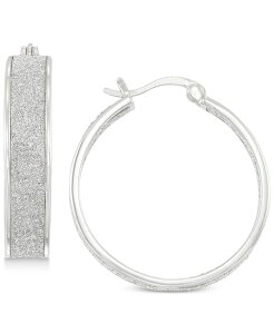 �V���� �A�C �X�~�X ���f�B�[�X �A�N�Z�T���[ �s�A�X�E�C�������O Simone I. Smith Glitter Hoop Earrings in Sterling Silver �V���o�[