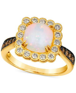 �� ���@�� ���f�B�[�X �A�N�Z�T���[ �����O Le Vianeopolitan Opal (1-1/4 ct.w.) & Diamond (1/2 ct.w.) Halo Ring in 14k No Color �S�[���h