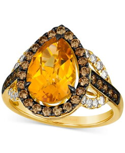 �� ���@�� ���f�B�[�X �A�N�Z�T���[ �����O Le Vian Cinnamon Citrine (2-7/8 ct.w.) & Diamond (7/8 ct.w.) Pear Halo Statement Ring in 14k No Color �S�[���h
