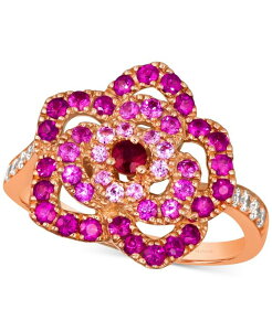 �� ���@�� ���f�B�[�X �A�N�Z�T���[ �����O Le Vian Multi-Gemstone (7/8 ct.w.) & Nude Diamond (1/6 ct.w.) Flowering in 14k Rose No Color �S�[���h