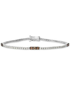 �� ���@�� ���f�B�[�X �A�N�Z�T���[ �u���X���b�g�E�o���O���E�A���N���b�g Le Vianude Diamond & Chocolate Diamond Station Tennis Bracelet (1-5/8 ct.w.) in 14k White Gold �z���C�g