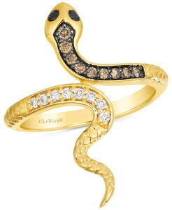 �� ���@�� ���f�B�[�X �A�N�Z�T���[ �����O Le Vian Chocolate Diamond Nude Diamond & Blackberry Diamond Snake Ring (1/4 ct.w.) in 14k Yellow Gold �C�G���[