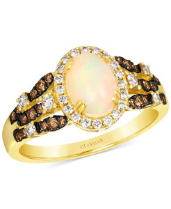 �� ���@�� ���f�B�[�X �A�N�Z�T���[ �����O Le Vian Opal (5/8 ct.w.) & Diamond (1/2 ct.w.) Halo Ring in 14k Yellow Gold �C�G���[