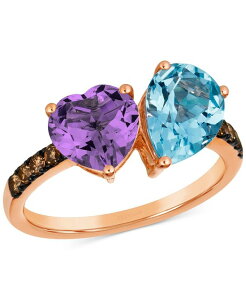 �� ���@�� ���f�B�[�X �A�N�Z�T���[ �����O Le Vian Blue Topaz (2 ct.w.) Amethyst (1-1/4 ct.w.) & Chocolate Diamond (1/5 ct.w.) Ring in 14k Rose Gold �S�[���h