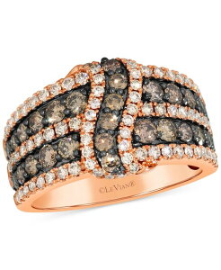 �� ���@�� ���f�B�[�X �A�N�Z�T���[ �����O Le Vian Chocolate Diamond & Nude Diamond Multirow Crossover Statement Ring (1-5/8 ct.w.) in 14k Rose Gold �S�[���h