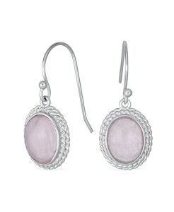 �u�����O ���f�B�[�X �A�N�Z�T���[ �s�A�X�E�C�������O Bling Jewelry Western Style Black Natural Onyx Milgrain Cabledge Oval Drop Earringsterling Silver Wire Fishook Pink quartz �s���N