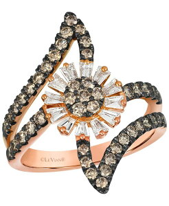 �� ���@�� ���f�B�[�X �A�N�Z�T���[ �����O Le Vian Chocolate Diamond (0.37 ct.w.) and Vanilla Diamond (0.89 ct.w.) Ring in 14k Strawberry Rose Gold �S�[���h