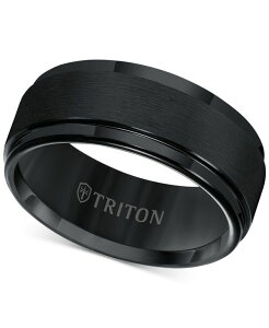 �g���g�� ���f�B�[�X �A�N�Z�T���[ �����O Triton Brush Finish Edged Comfort Fit Band in Tungsten Carbide Tungsten