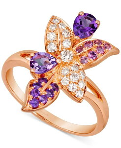 �� ���@�� ���f�B�[�X �A�N�Z�T���[ �����O Le Vian Multi-Gemstone (5/8 ct.w.) & Nude Diamond (1/4 ct.w.) Flowering in 14k Rose No Color �S�[���h