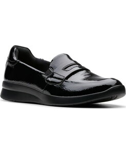 �N���[�N�X ���f�B�[�X �V���[�Y �p���v�X Clarks Women's Collection Ellowyn Penny Shoes Black Crinkle Patent Synthetic �u���b�N