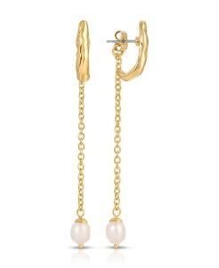 �G�e�B�J ���f�B�[�X �A�N�Z�T���[ �s�A�X�E�C�������O ETTIKA Linear Lux Cultivated Pearl Drop Earrings Gold �S�[���h