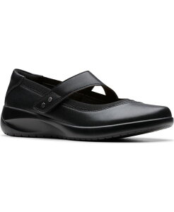 �N���[�N�X ���f�B�[�X �V���[�Y �p���v�X Clarks Women's Kaetlyn Jane Round Toe Flats Black Leather �u���b�N