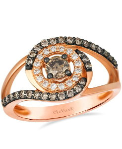 �� ���@�� ���f�B�[�X �A�N�Z�T���[ �����O Le Vian Chocolate Diamond and Vanilla Diamond Ring (0.72 ct.w.) in 14K Strawberry Rose Gold �S�[���h