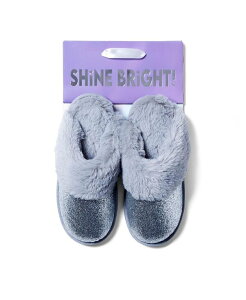 �f�B�A�t�H�[���Y ���f�B�[�X �V���[�Y �T���_�� Dearfoams Cozyfoams Women's Glitter Scuff Slipper with Gift Bag Silver glitter �V���o�[