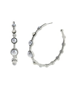 �X�e�B�[�u �}�f�� ���f�B�[�X �A�N�Z�T���[ �s�A�X�E�C�������O Steve Madden Faux Cultured Pearl Hoop Earrings Mother of Pearl/Rhodium �p�[��