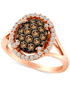 �� ���@�� ���f�B�[�X �A�N�Z�T���[ �����O Le Vian Chocolatier Diamond Halo Clustering (3/4 ct.w.) in 14k Rose Gold �S�[���h