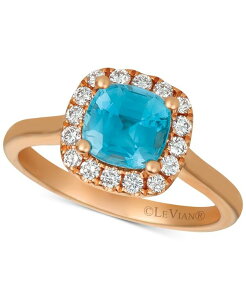�� ���@�� ���f�B�[�X �A�N�Z�T���[ �����O Le Vian Blue Zircon (1-5/8 ct .t.w.) & Diamond (1/3 ct.w.) Ring in 14k Rose Blue Zircon �u���[