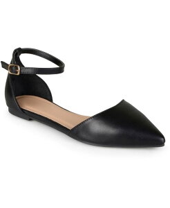 �W�����l �R���N�V���� ���f�B�[�X �V���[�Y �p���v�X �A���N�� Journee Collection Women's Rebankle Strapointed Toe Flats Black �u���b�N