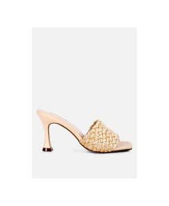 �����h�����O ���f�B�[�X �V���[�Y �T���_�� �q�[�� London Rag Womens Ny Tour Braided Strap Heel Sandals Light beige �x�[�W��