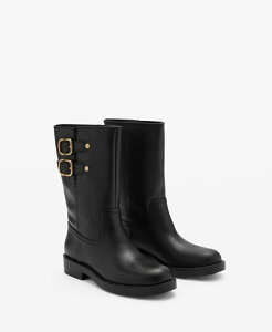 �}���S ���f�B�[�X �V���[�Y �u�[�c�E���C���u�[�c �A���N�� ���U�[ MANGO Women's Buckleather Ankle Boots Black �u���b�N