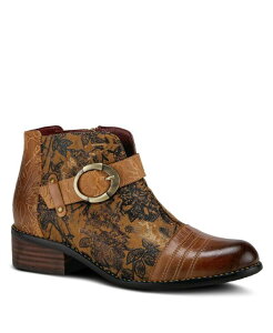 �����e�B�X�e ���f�B�[�X �V���[�Y �u�[�c�E���C���u�[�c �A���N�� ���U�[ L'Artiste Women s Georgiana Leather Booties with Decorative Buckle Rainbow Stitching and Full-Zip Closure French-Inspired Comfort Ankle Boot Camel multi 