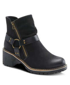 �p�g���V�A ���f�B�[�X �V���[�Y �u�[�c�E���C���u�[�c Patrizia Women �f s FIREWOOD Lug Sole Booties with O-Ring Harness and Faux Fur Lining Black �u���b�N