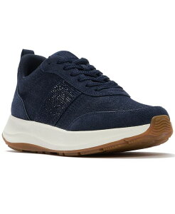 �t�B�b�g�t���b�v ���f�B�[�X �V���[�Y �X�j�[�J�[ �f�j�� ���[�X FitFlop Women's F-Mode Flow Crystalace-Up Denim Sneakers Dark Denim �f�j��