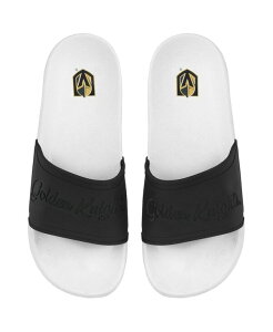 �t�H�R ���f�B�[�X �V���[�Y �T���_�� FOCO Women's Vegas Golden Knightscript Wordmark Slide Sandals White �z���C�g