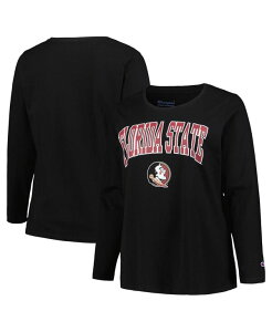 �v���t�@�C�� ���f�B�[�X �g�b�v�X T�V���c �v���X�T�C�Y ���S Profile Women's Black Florida State Seminoles Plusize Arch Over Logo Scoop Neck Long Sleeve T-shirt Black �u���b�N