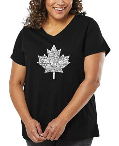 �G���G�[�|�b�v�A�[�g ���f�B�[�X �g�b�v�X T�V���c V�l�b�N �v���X�T�C�Y LA Pop Art Plusize Record CANADIANATIONAL ANTHEM Art V-Neck T-Shirt Black �u���b�N