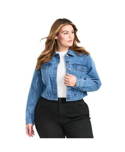�A�x�j���[ ���f�B�[�X �A�E�^�[ �W���P�b�g�E�u���]�� �N���b�v�h �f�j�� AVENUE Women's Emma Denim Cropped Jacket Mid wash �f�j��