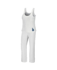 �E�F�A �o�C �G���� �A���h���[�Y ���f�B�[�X �{�g���X �J�W���A���p���c �v���X�T�C�Y WEAR by Erin Andrews Women's Cream Los Angeles Dodgers Plusize Cozy Tank Top and Pantset Cream �N���[��