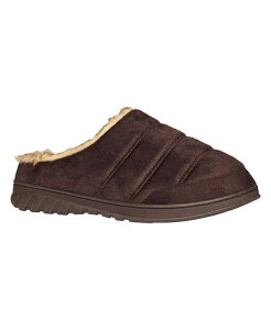 �E�F�U�[�v���[�t �����Y �V���[�Y �T���_�� �X�G�[�h Weatherproof Men's Microsuede Puffer Clog with Tipped Shearling Faux Fur Lining Indoor-Outdoor Sole Slipper Brown �u���E��