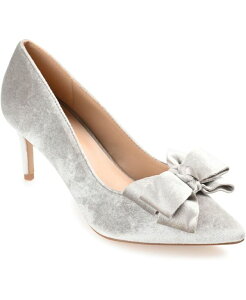 �W�����l �R���N�V���� ���f�B�[�X �V���[�Y �p���v�X Journee Collection Women's Crystol Bow Pointed Toe Dress Pumps Gray Velvet �O���[