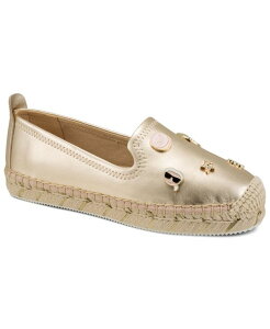 �J�[�� ���K�[�t�F���h ���f�B�[�X �V���[�Y �p���v�X KARLAGERFELD PARIS Women's Michaela Espadrille Flats White Gold �z���C�g