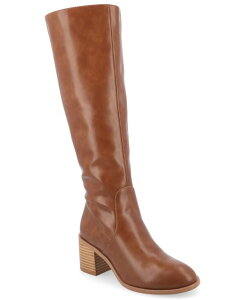 �W�����l �R���N�V���� ���f�B�[�X �V���[�Y �u�[�c�E���C���u�[�c �q�[�� Journee Collection Women's Romilly Round Toe Regular Wide Calf and Extra Wide Calf Block Heel Knee High Boots Brown �u���E��
