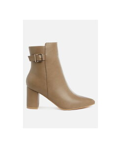 �����h�����O ���f�B�[�X �V���[�Y �u�[�c�E���C���u�[�c �q�[�� London Rag Womens Conchos Belt Detail Block Heel Boots Beige/khaki �J�[�L