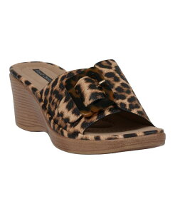 �W�[�V�[�V���[�Y ���f�B�[�X �T���_�� GC Shoes Women's Teri Buckle Wedge Sandals Leopard �A�j�}��